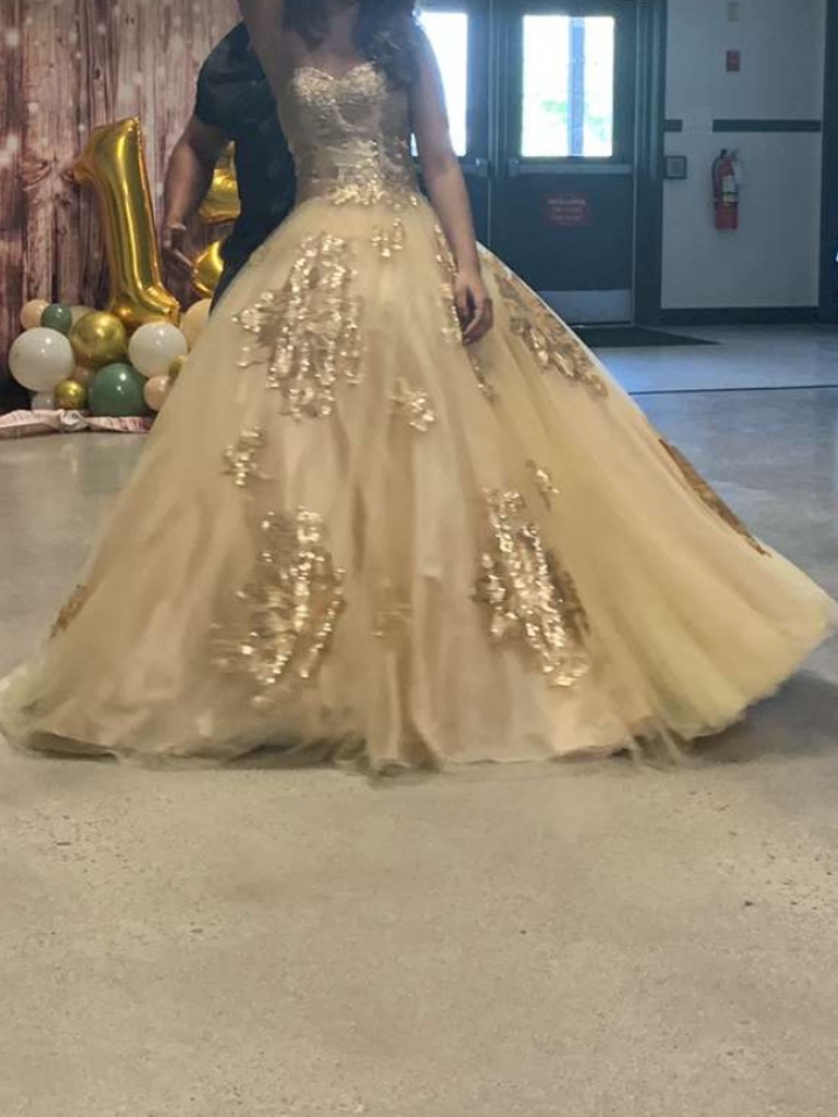 Gold Quincinera Dress